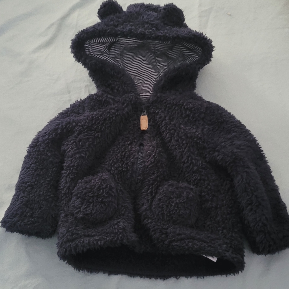Carter's Dark Blue Fuzzy Kids Jacket with Ears